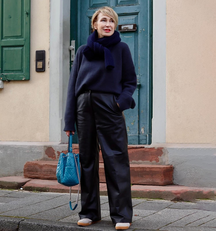 Modern Casual: Leather Pants and Sneakers Modern Casual: Leather Pants and Sneakers β Winter Capsule Wardrobe