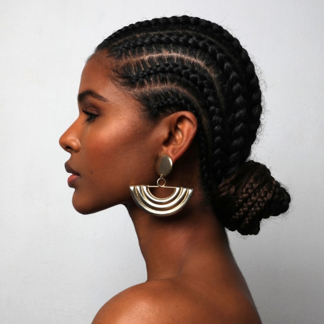 Intricate Cornrows to Braided Bun — Winter Braid Colors for Black Women