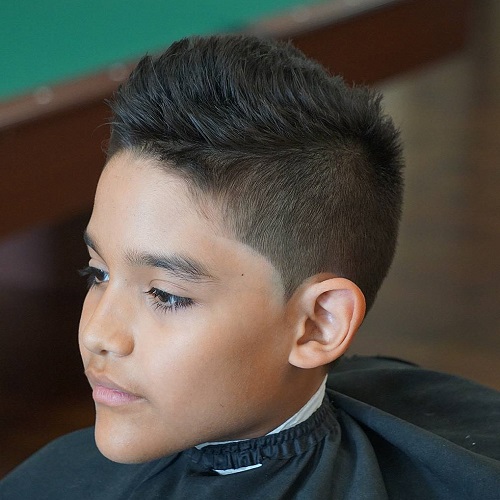 Short Taper Fade With Textured Quiff — Winter Haircuts for Boys