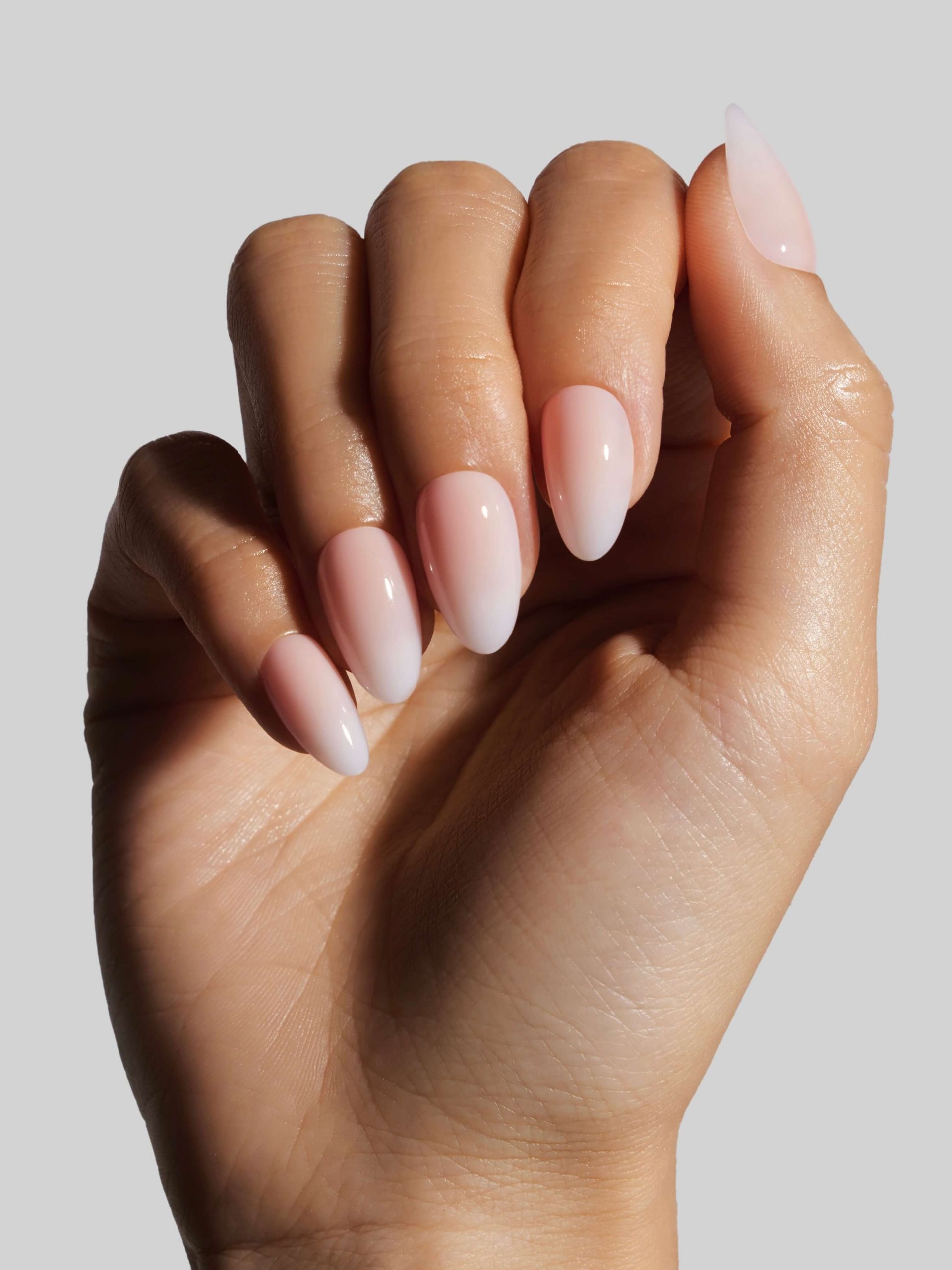 Ombre French Tips On All Nails Visual Idea — Short Winter Almond Nails