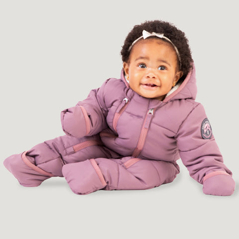 Dusty Rose Puffer Snowsuit for Playful Winter Days Dusty Rose Puffer Snowsuit for Playful Winter Days β Winter Outfits for Kids