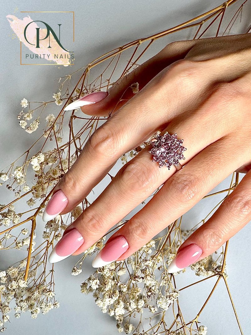 Soft Pink French Ombre Medium Almond Nails Soft Pink French Ombre Medium Almond Nails β Winter Work Nails