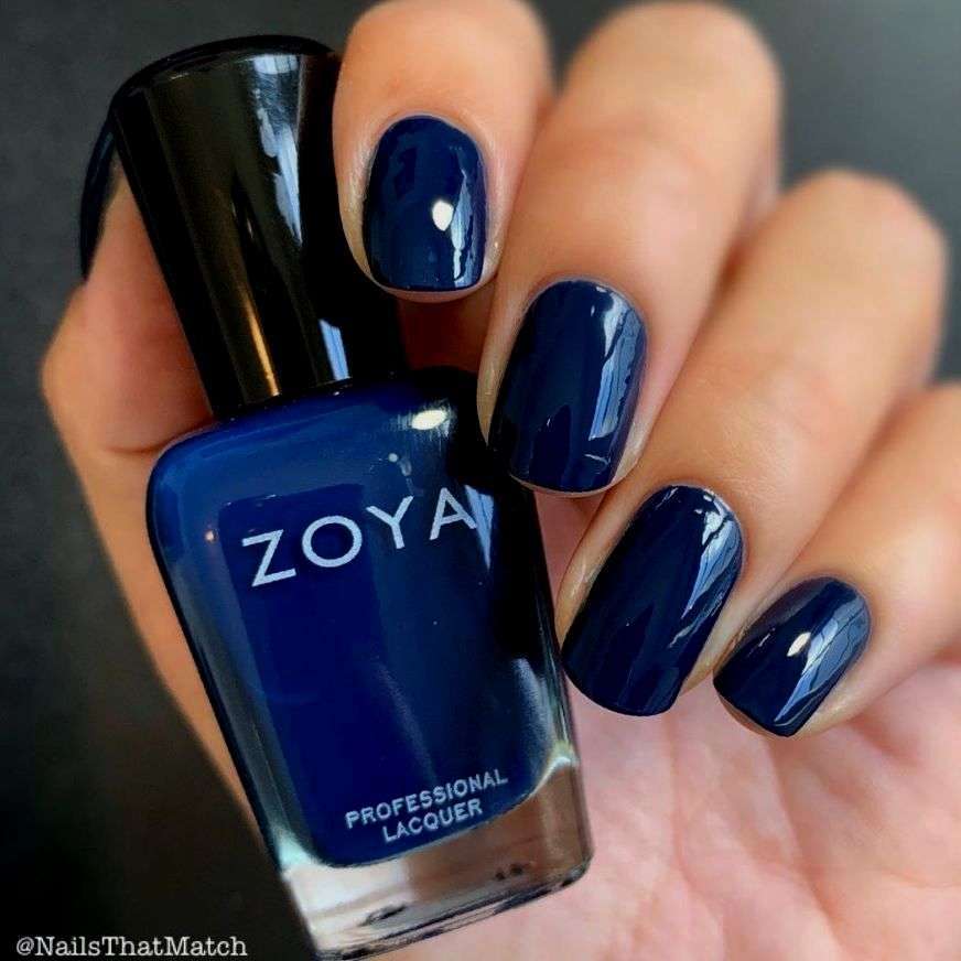 Flawless Glossy Dark Navy Almonds — Navy Blue Nails