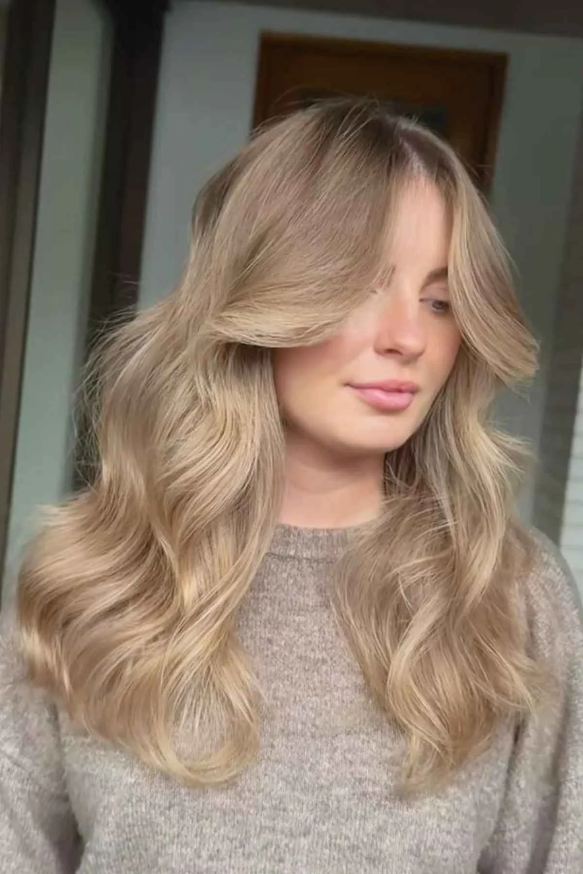 Voluminous Blowout Ash Blonde Curtain Fringe — Winter Hair Colors for Blondes