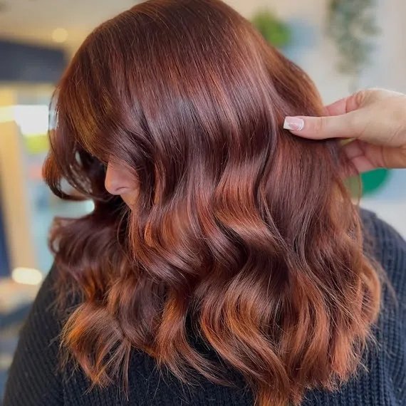 Mid-Back Copper Brown With Noticeable Auburn Tones — Winter Auburn Hair Color