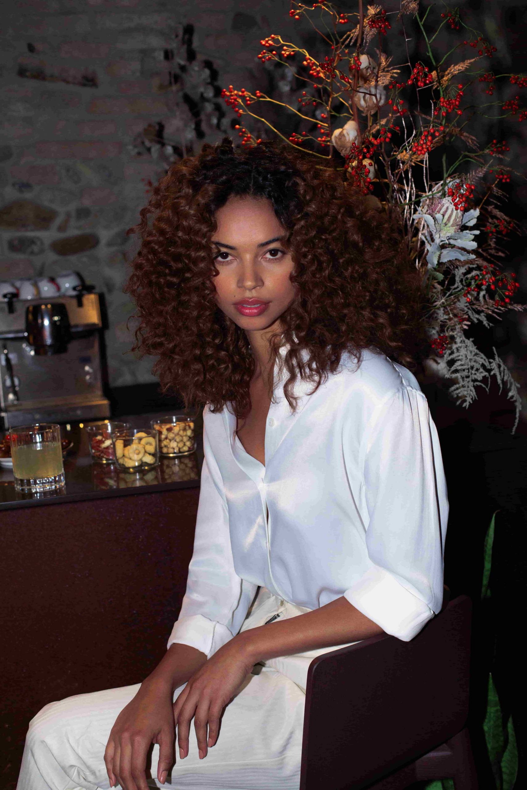 Caramel Highlighted Mid Back Curls Caramel Highlighted Mid Back Curls β Winter Hairstyles for Curly Hair