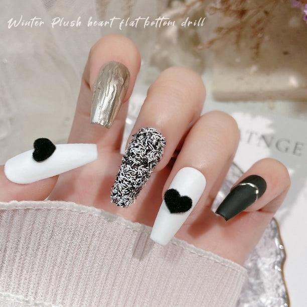 Matte Textured Metallic Visual Idea — Winter Black Nails