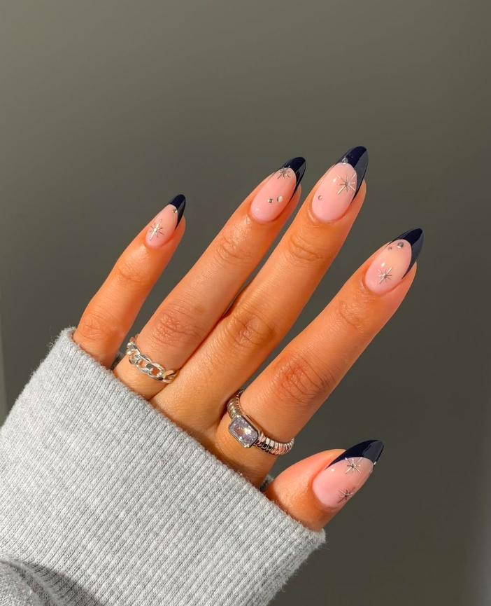 Sheer Pink Navy Blue Visual Idea Sheer Pink Navy Blue Visual Idea β Winter Almond Nails