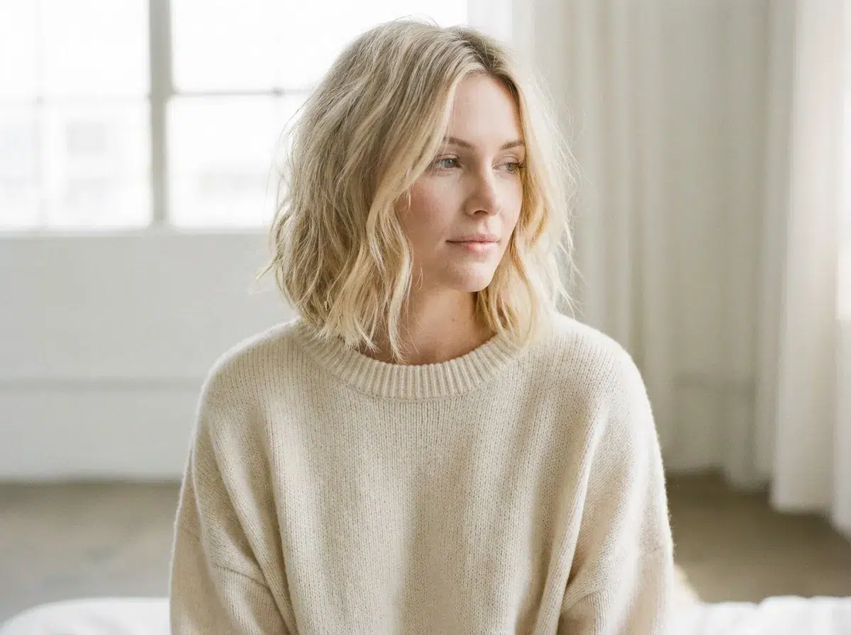 Ash Blonde Bob with Textured Ends Ash Blonde Bob with Textured Ends β Winter Haircuts for Women