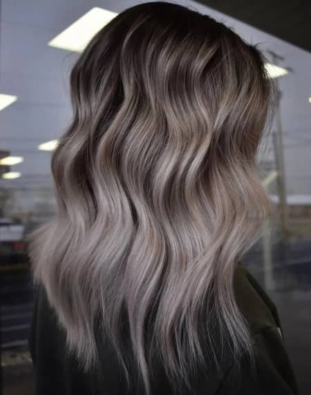 Mushroom Brown With Ash Blonde Balayage Collarbone Wavy With Ash Blonde Balayage Mushroom Brown With Ash Blonde Balayage Collarbone Wavy With Ash Blonde Balayage β Mushroom Brown Hair