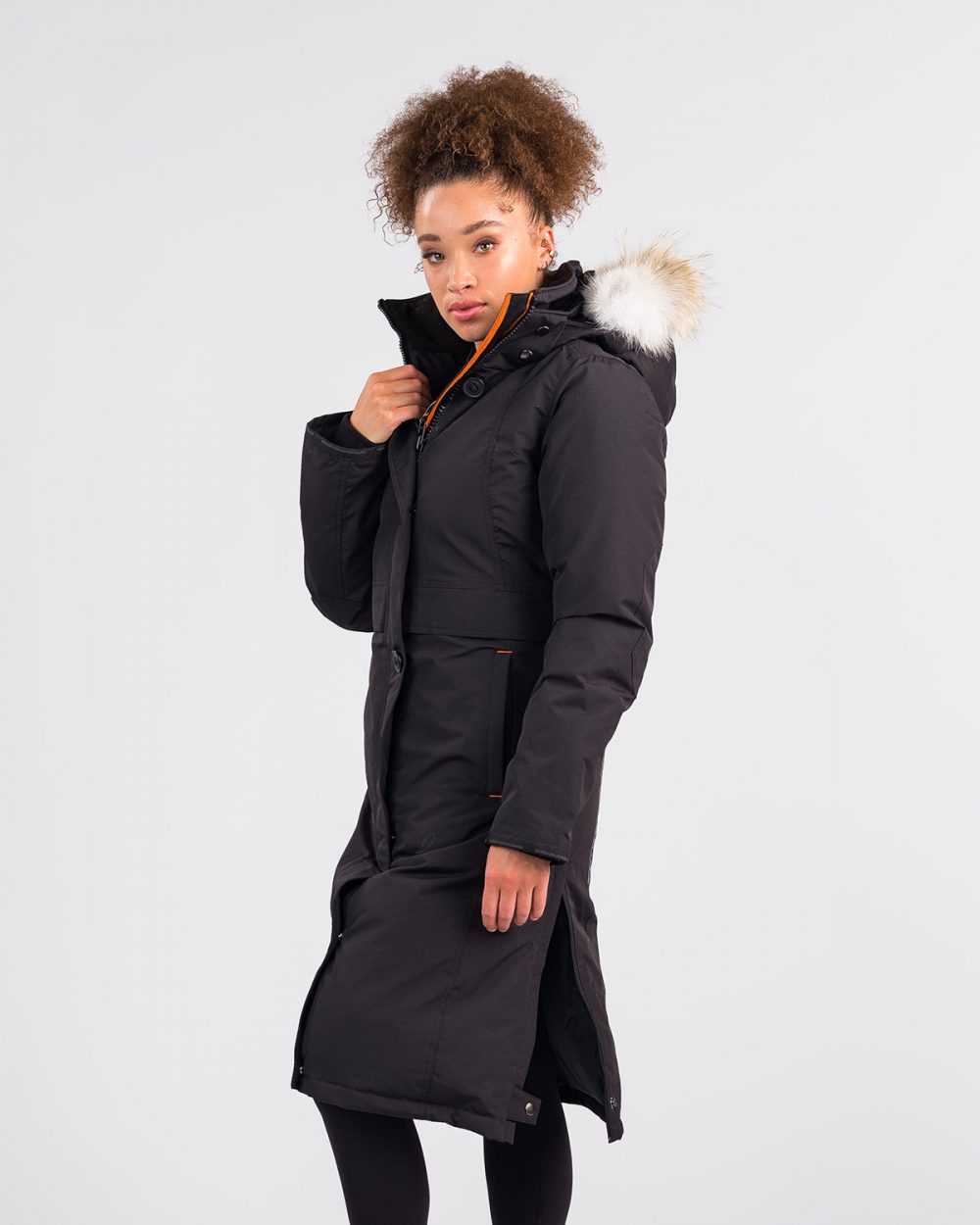 Long Black Parka with Contrast Zipper for Bold Cold-Weather Style — Winter Jackets for Women