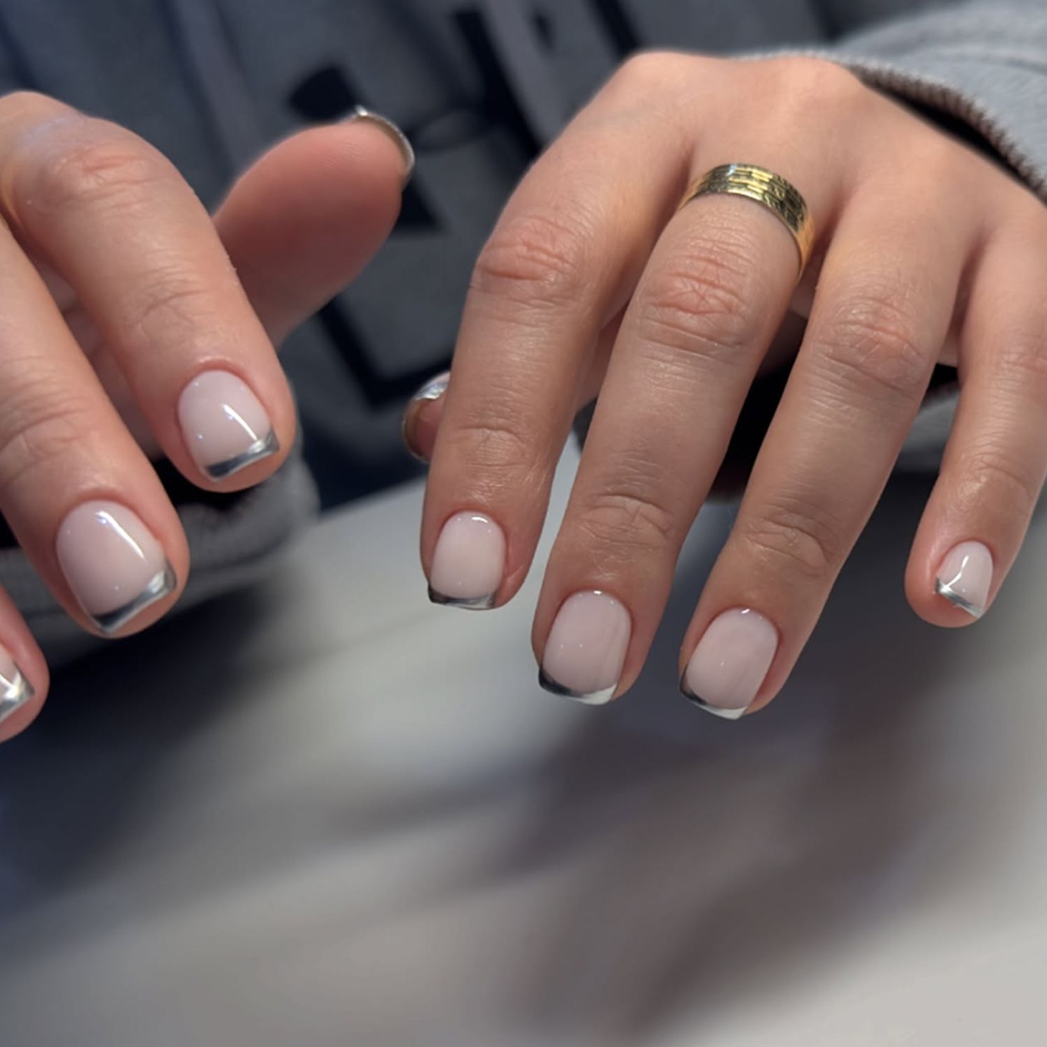 Short Square Metallic Silver Tip Nails Short Square Metallic Silver Tip Nails β New Years Nail Designs 2027