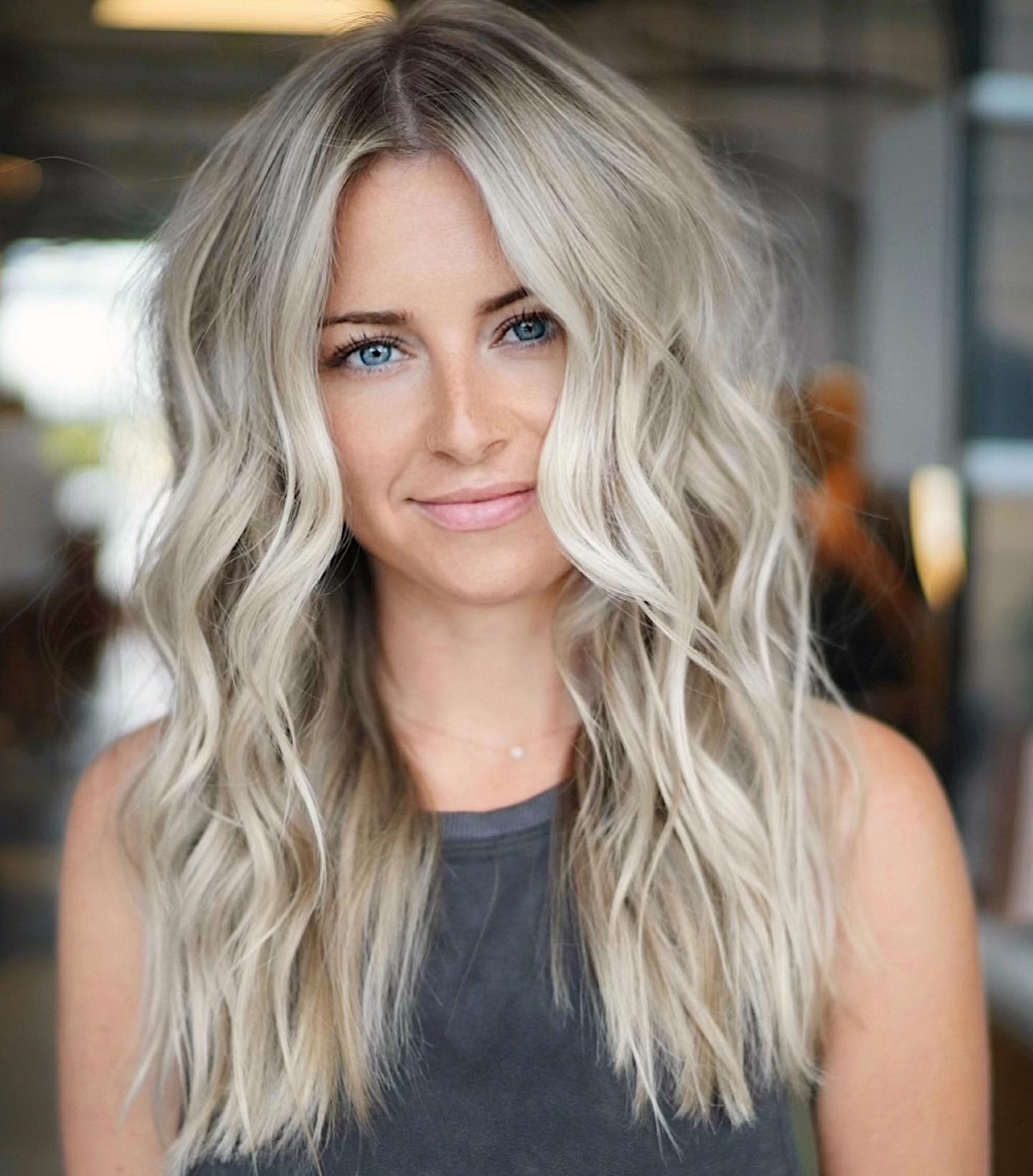 Icy Platinum Blonde With Ash Tones — Winter Hair Colors for Blue Eyes