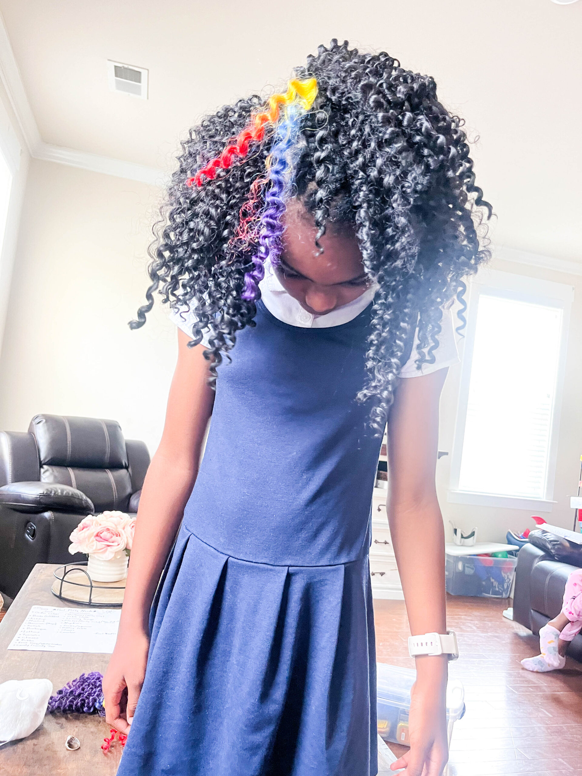 Black With Colorful Accents Visual Idea Black With Colorful Accents Visual Idea β Winter Hairstyles for Black Kids