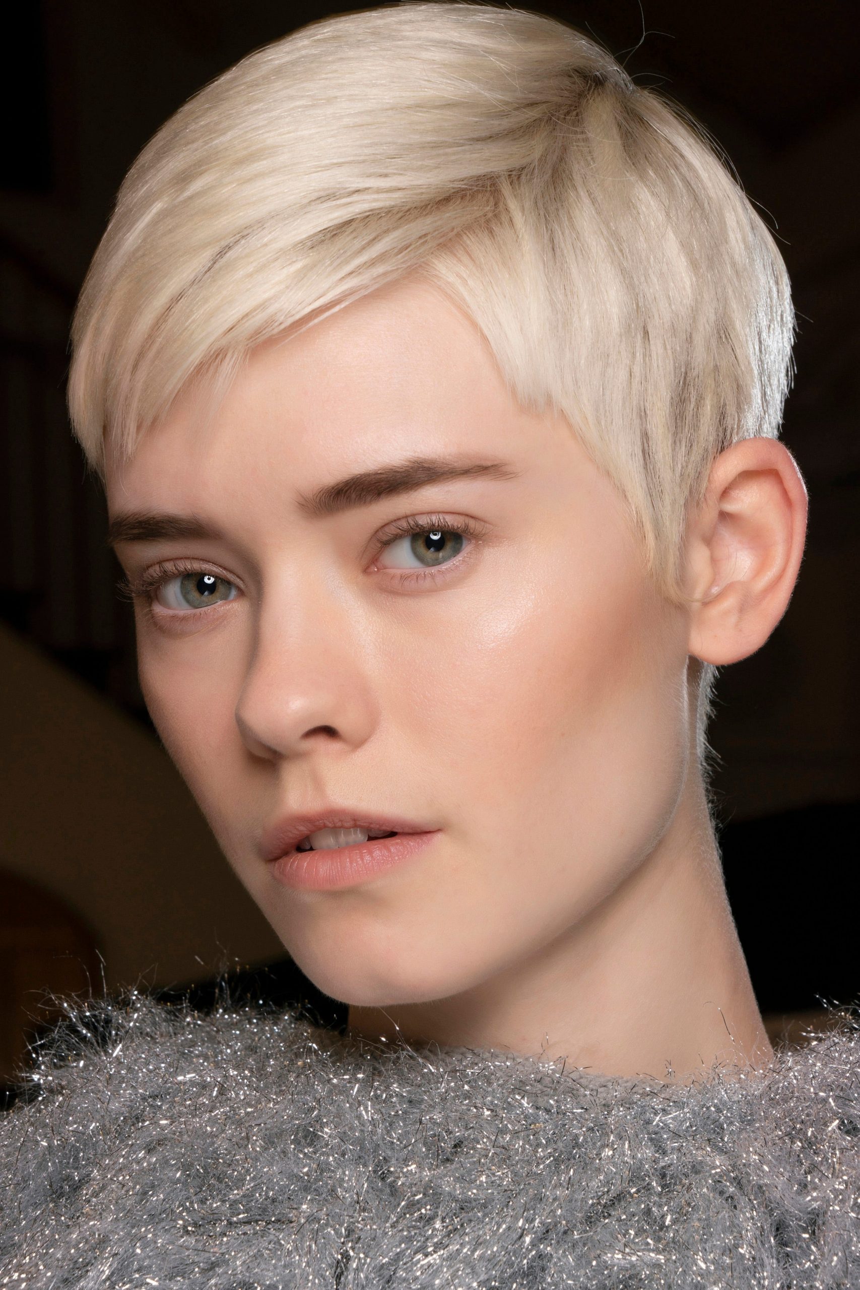 Platinum Blonde Visual Idea — Winter Hairstyles for Short Hair