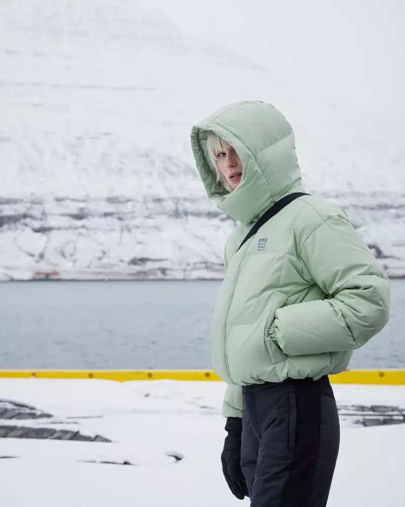 Pale Green Oversized Puffer Jacket With Black Trousers Pale Green Oversized Puffer Jacket With Black Trousers β Iceland Winter Outfits