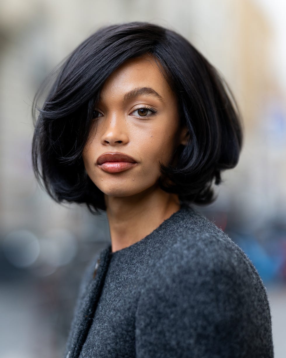 Chin Bob with Smooth Blowout — Winter Haircuts for Wavy Hair