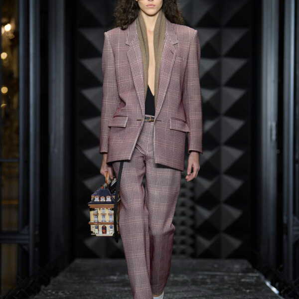 Checked Suit with Novelty Bag — Paris Winter Outfits
