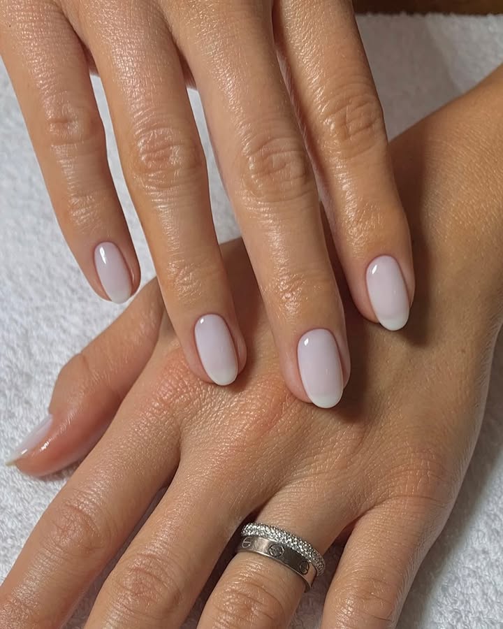 Sheer Milky French Short Oval Nails Sheer Milky French Short Oval Nails β Winter Wedding Nails