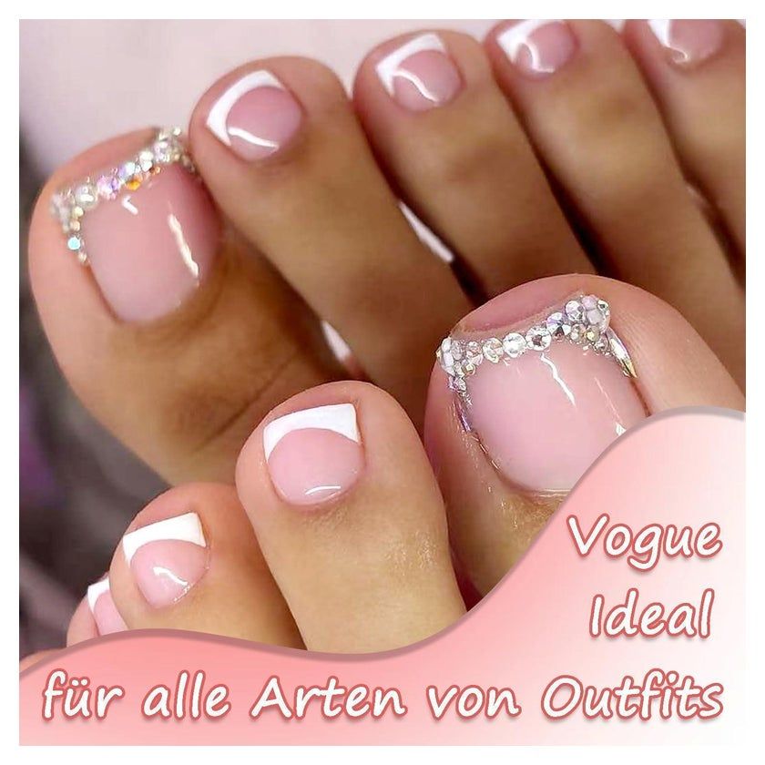 Glossy White Glitter Pedicure Glossy White Glitter Pedicure β Christmas Pedicure 2026