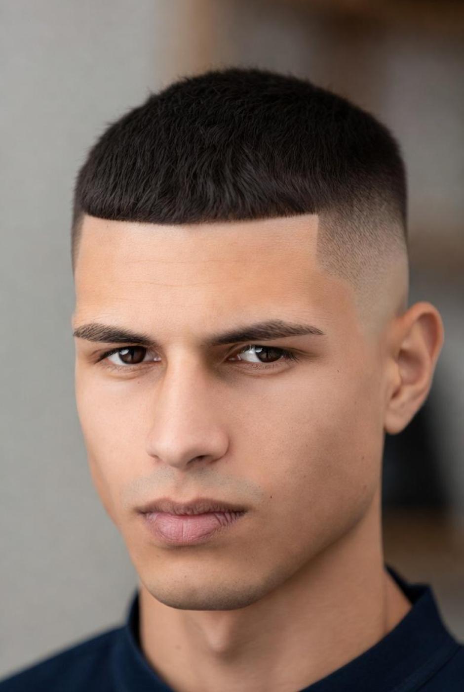 No Visible Parting Buzz Cut With Sharp Line-Up No Visible Parting Buzz Cut With Sharp Line-Up β Winter Haircuts for Men