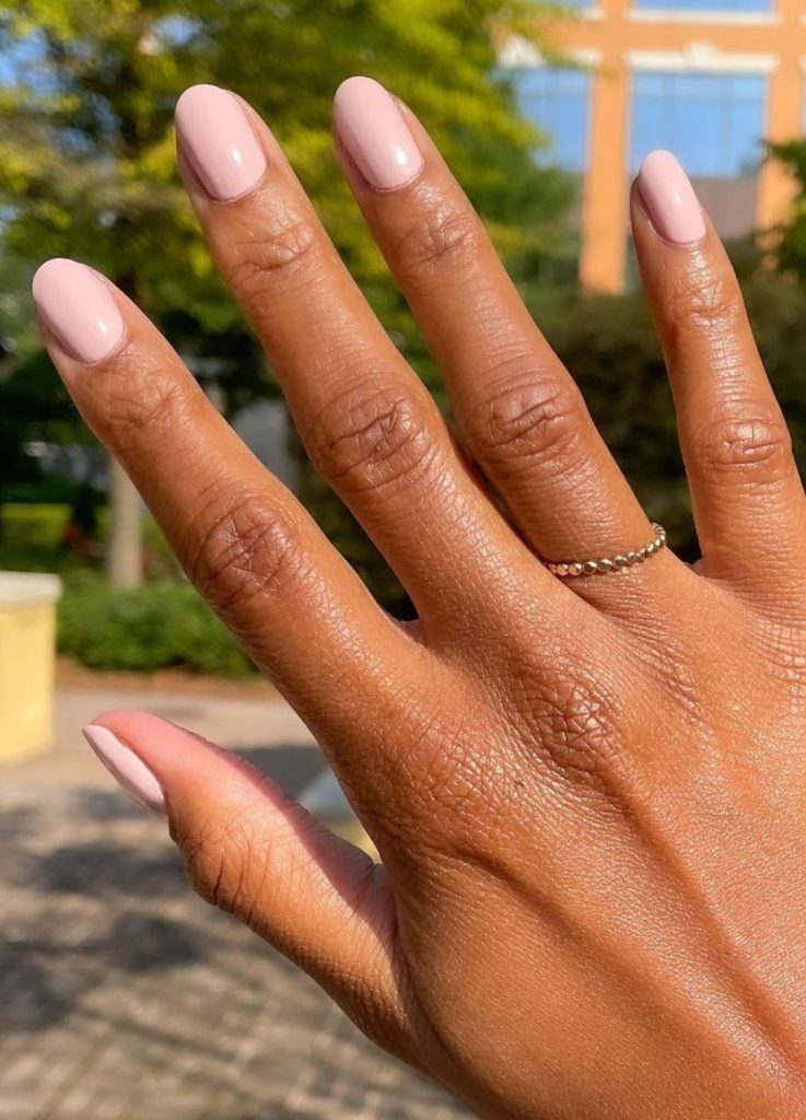Solid Color Visual Idea — Winter to Spring Transition Nails