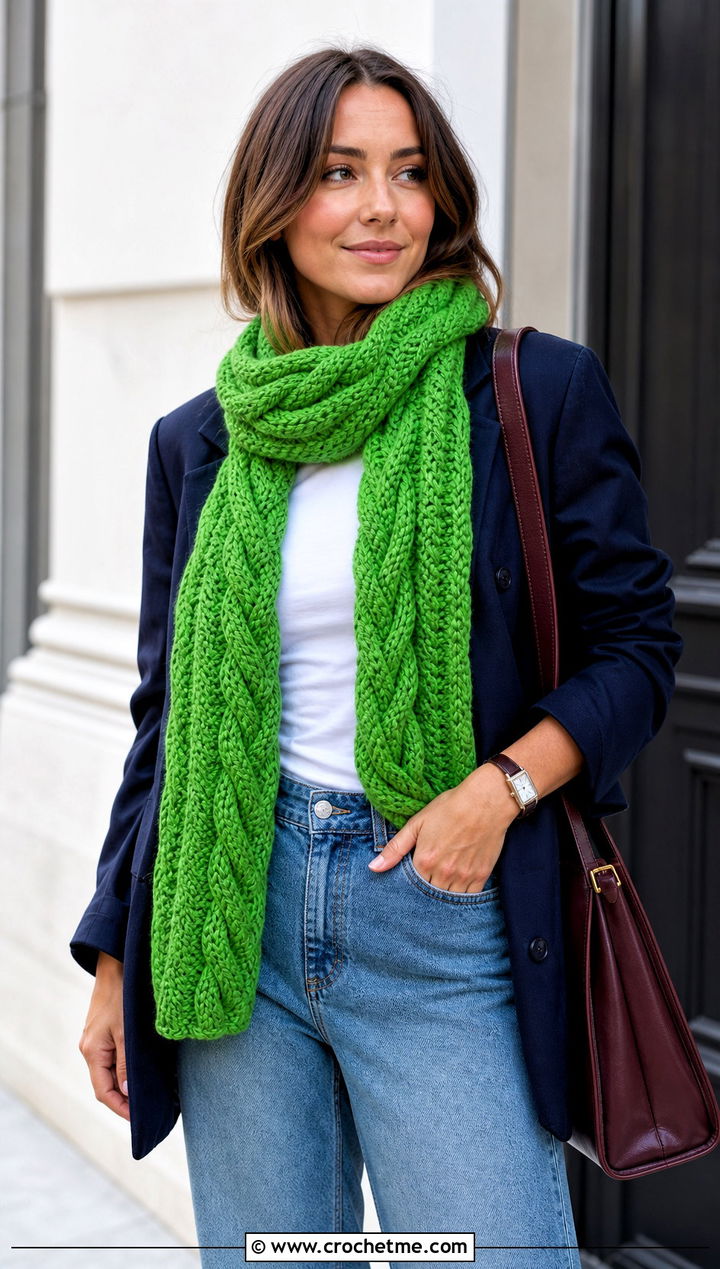 Chunky Knit Scarf for a Casual Pop — Scarf Outfits