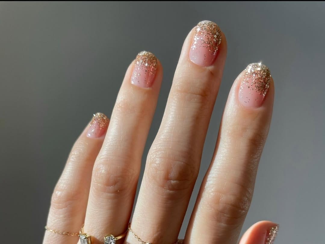 Matte Red with Silver Glitter and Rhinestone Accent Matte Red with Silver Glitter and Rhinestone Accent β New Years Nail Colors 2027