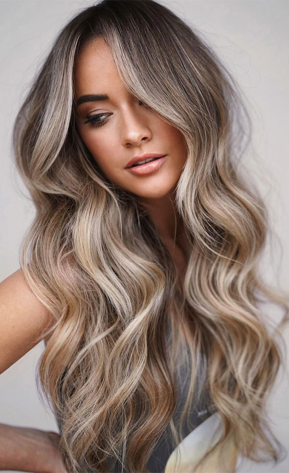 Ash Brown With Platinum Blonde Highlights — Winter Highlights