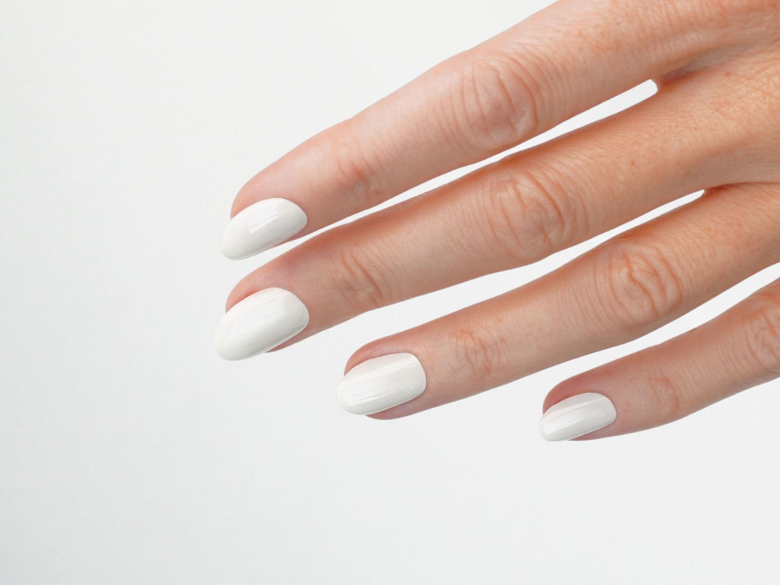 Classic Opaque White Oval Nails — Winter White Nails