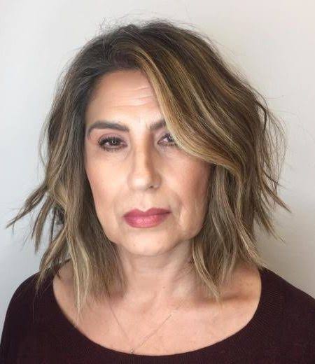 Deep Auburn Lob With Curtain Bangs Deep Auburn Lob With Curtain Bangs β Winter Hair Colors for Women Over 40