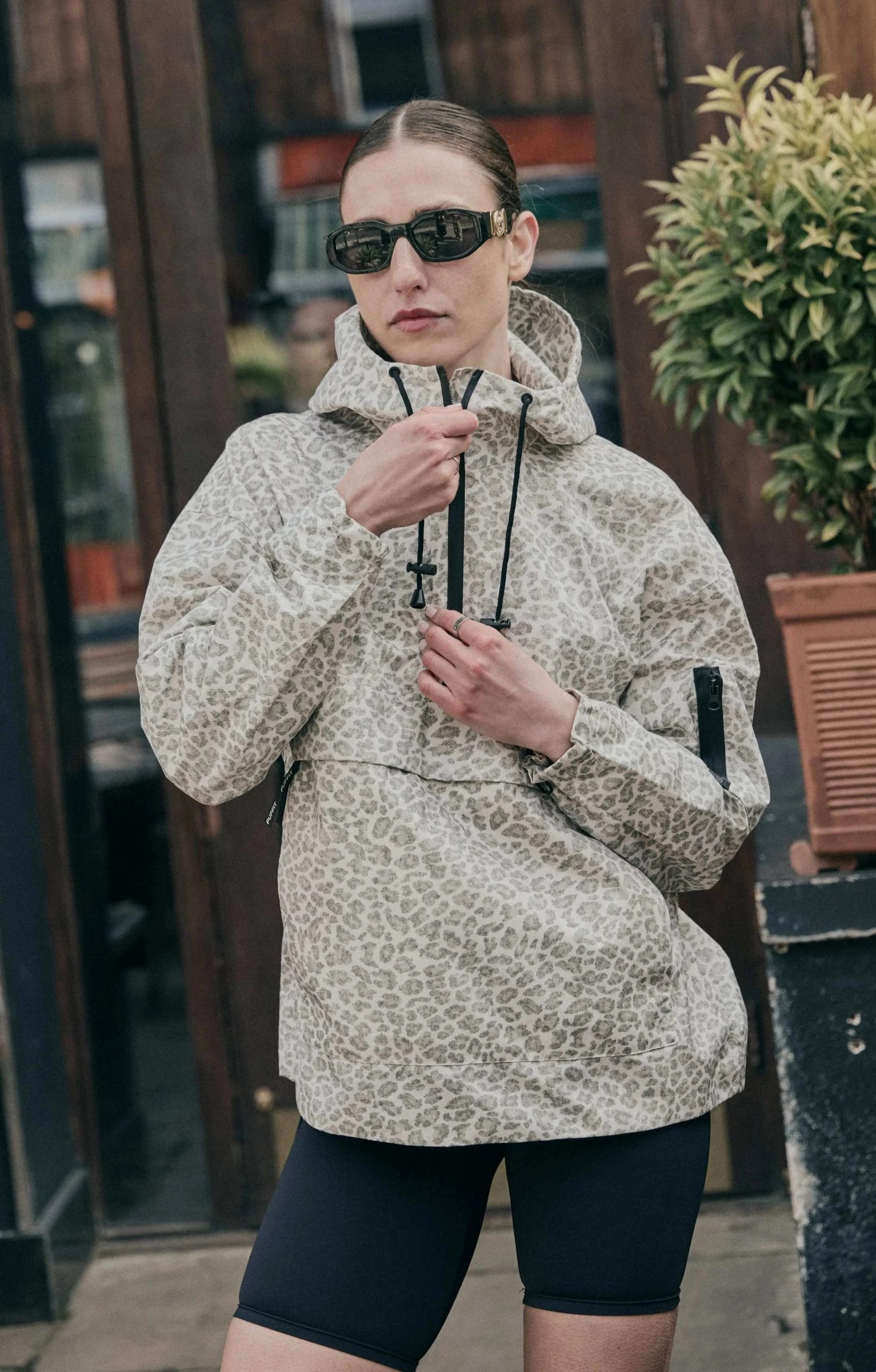 Leopard Print Fleece Hooded Jacket Look — Fleece Jacket Outfits