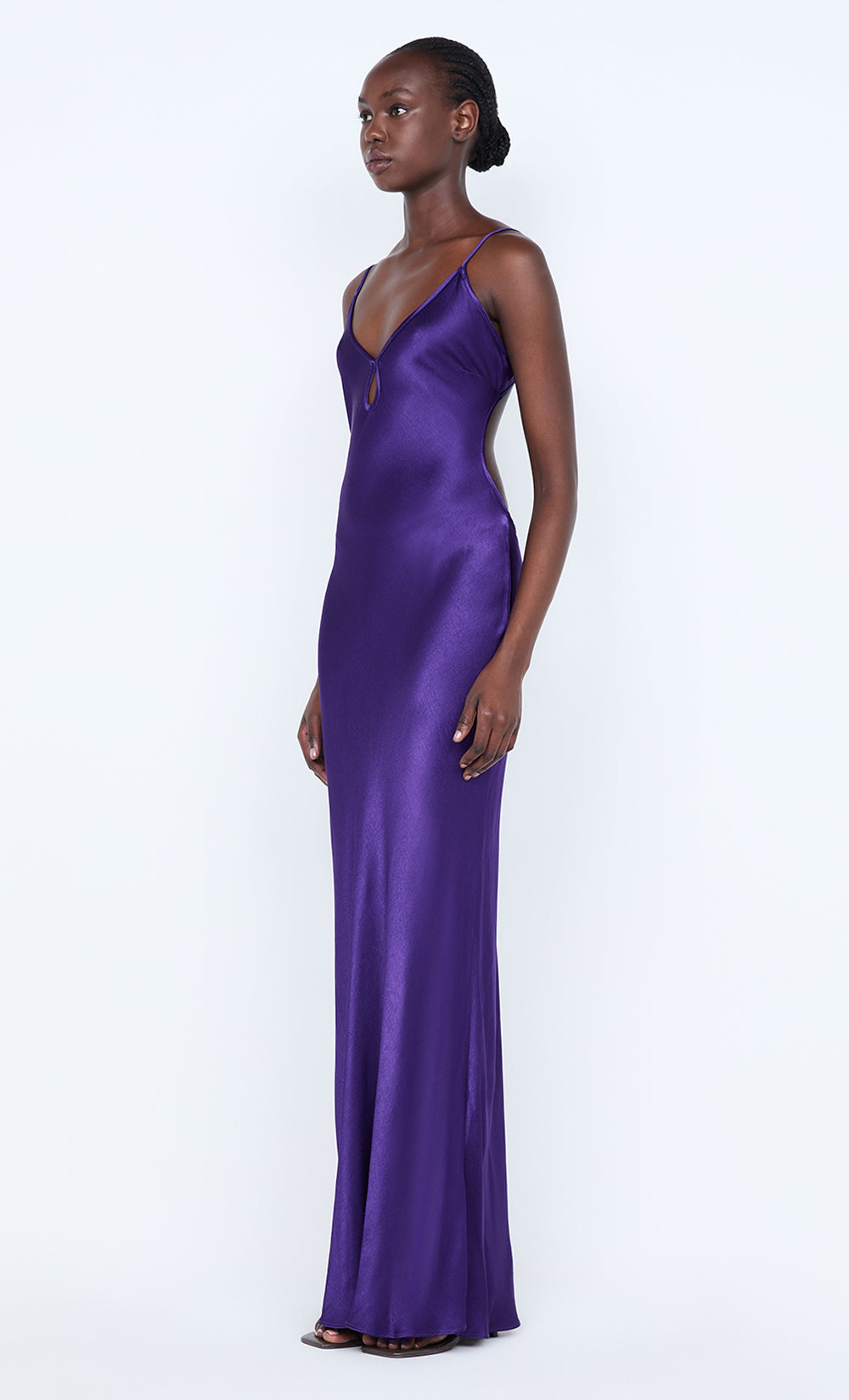 Deep Purple Satin Slip Dress for Casual Chic Deep Purple Satin Slip Dress for Casual Chic β Royal Purple Outfits