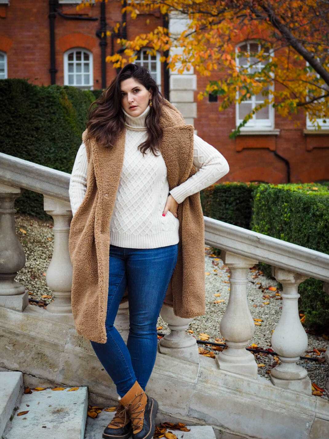 Teddy Vest and Cable Knit: Cozy Layers for Cold Days — London Winter Outfits