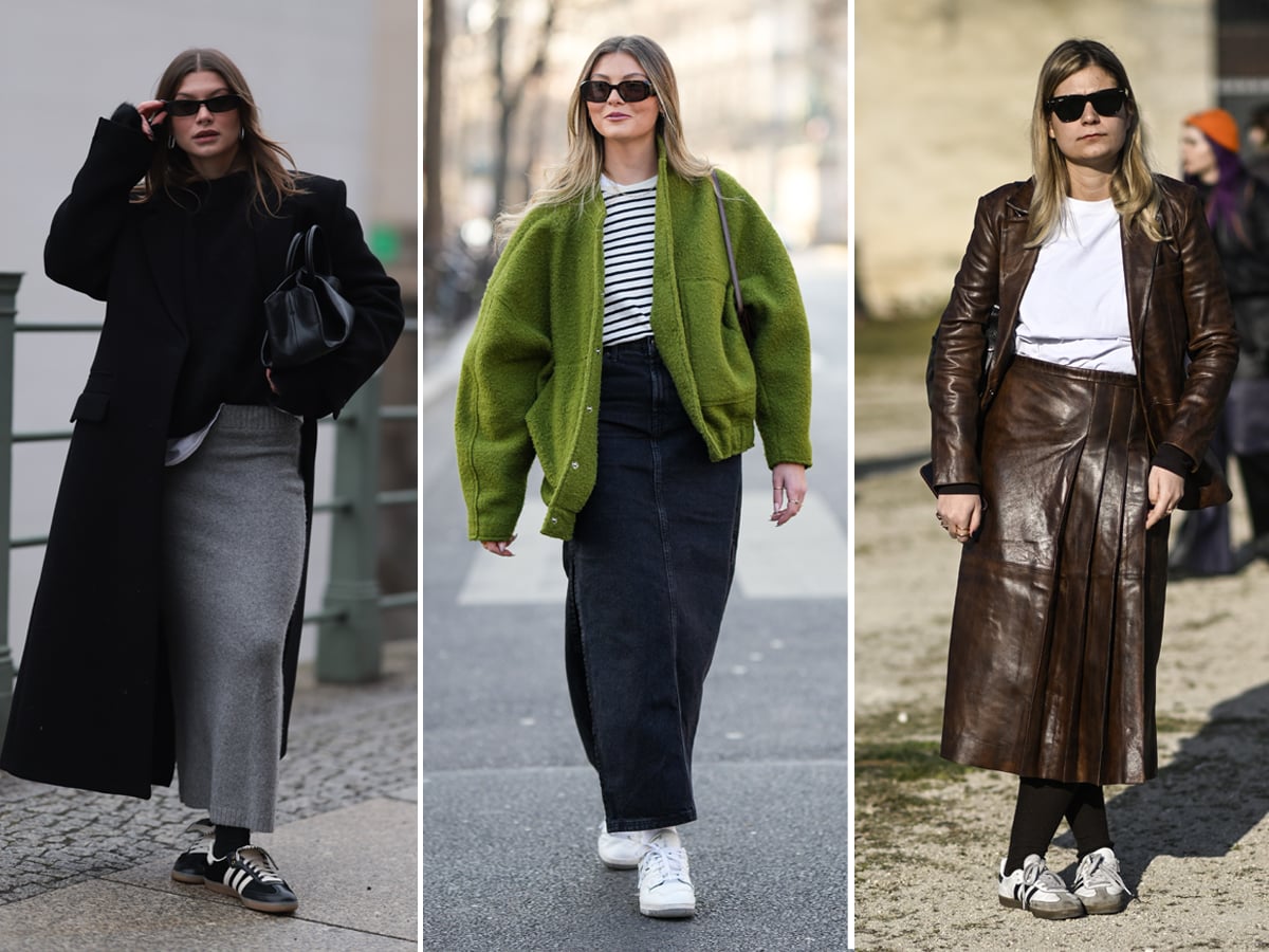 Monochrome Grey and Black with a Long Coat and Sneakers — Winter Outfits with Sneakers