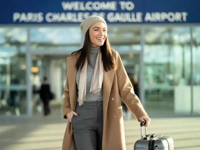 Camel Coat with Grey Trousers and Scarf — Winter Going Out Outfits