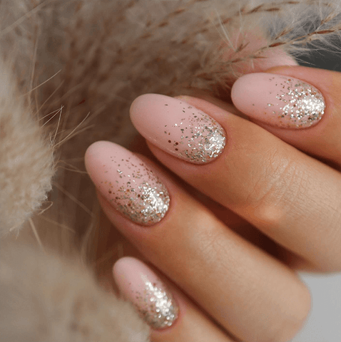 Pale Pink Glitter Gradient Tip — Simple Winter Nails