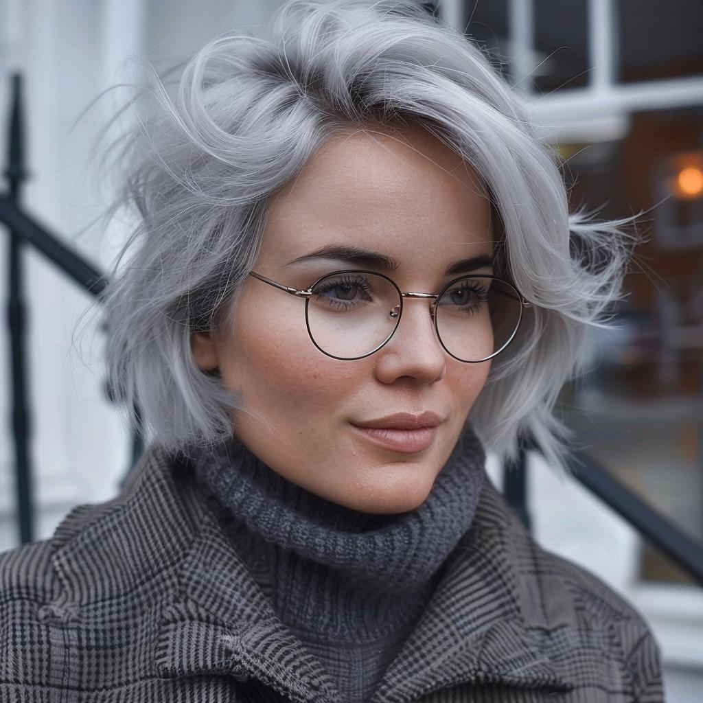 Ash Gray Bob With Choppy Bangs Ash Gray Bob With Choppy Bangs β Winter Haircuts for Gray Hair