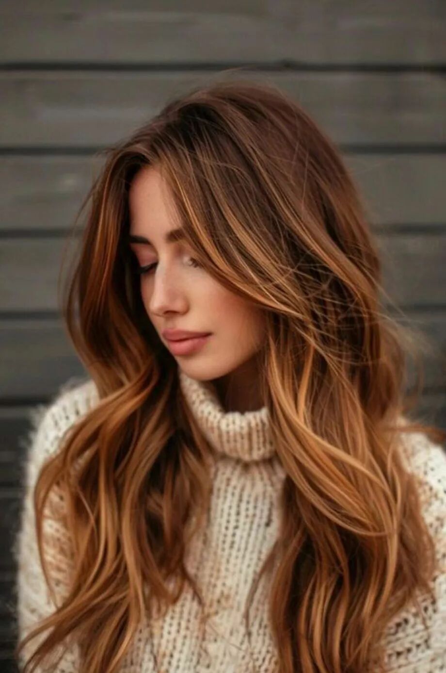 Warm Caramel Highlights on Medium Brown — Winter Hair Colors for Brunettes