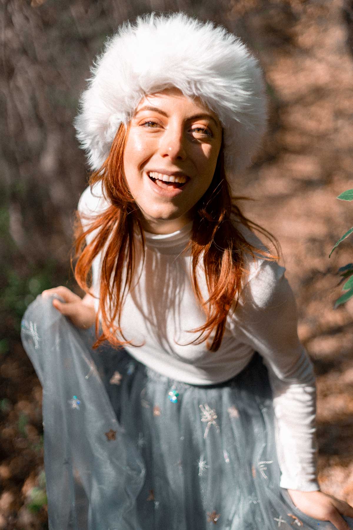 Fur Trim Detail with Colorblock Sweatshirt — Fur Hat Outfits