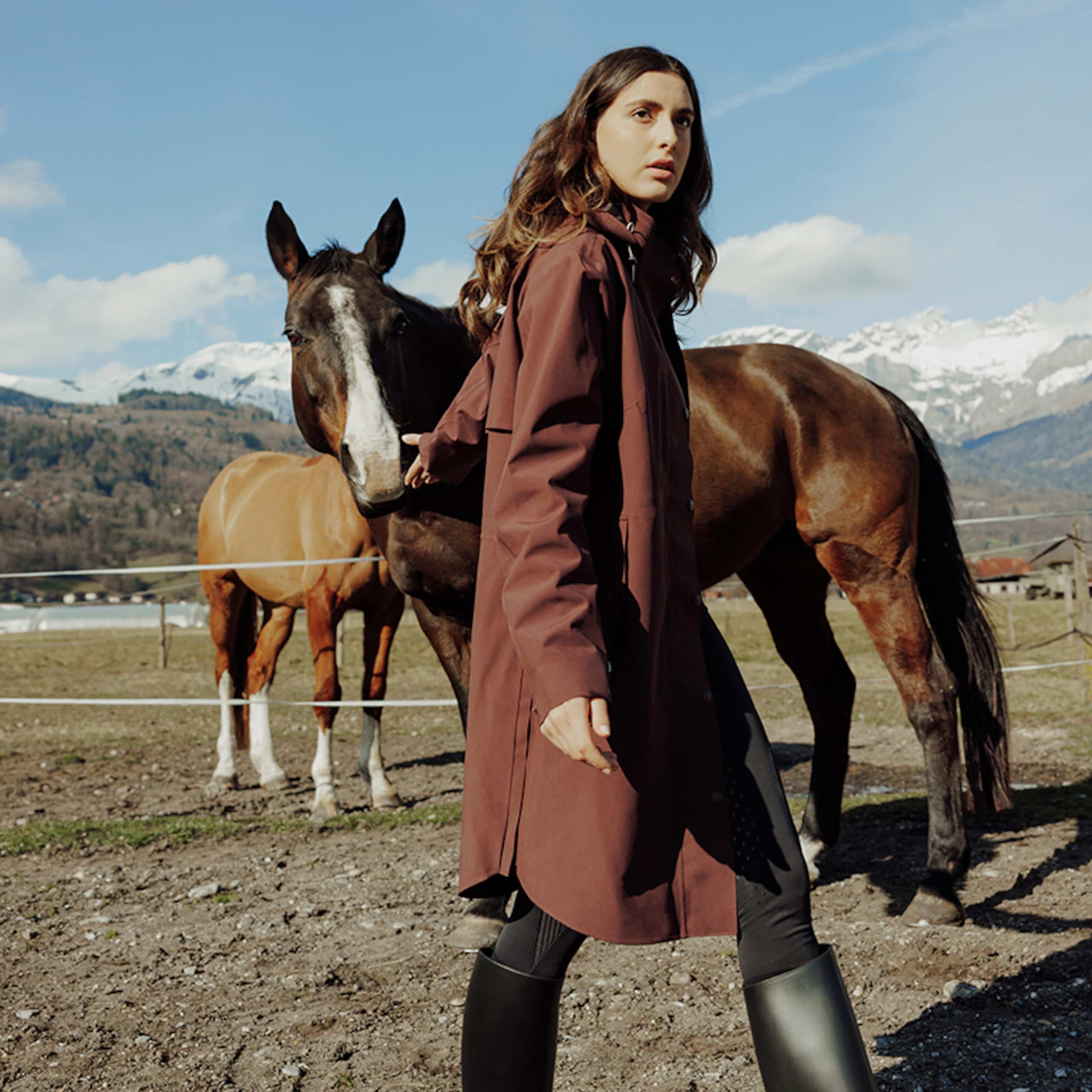 Equestrian Inspired: Maroon Trench Coat and Black Riding Boots Equestrian Inspired: Maroon Trench Coat and Black Riding Boots β Riding Boots Outfits