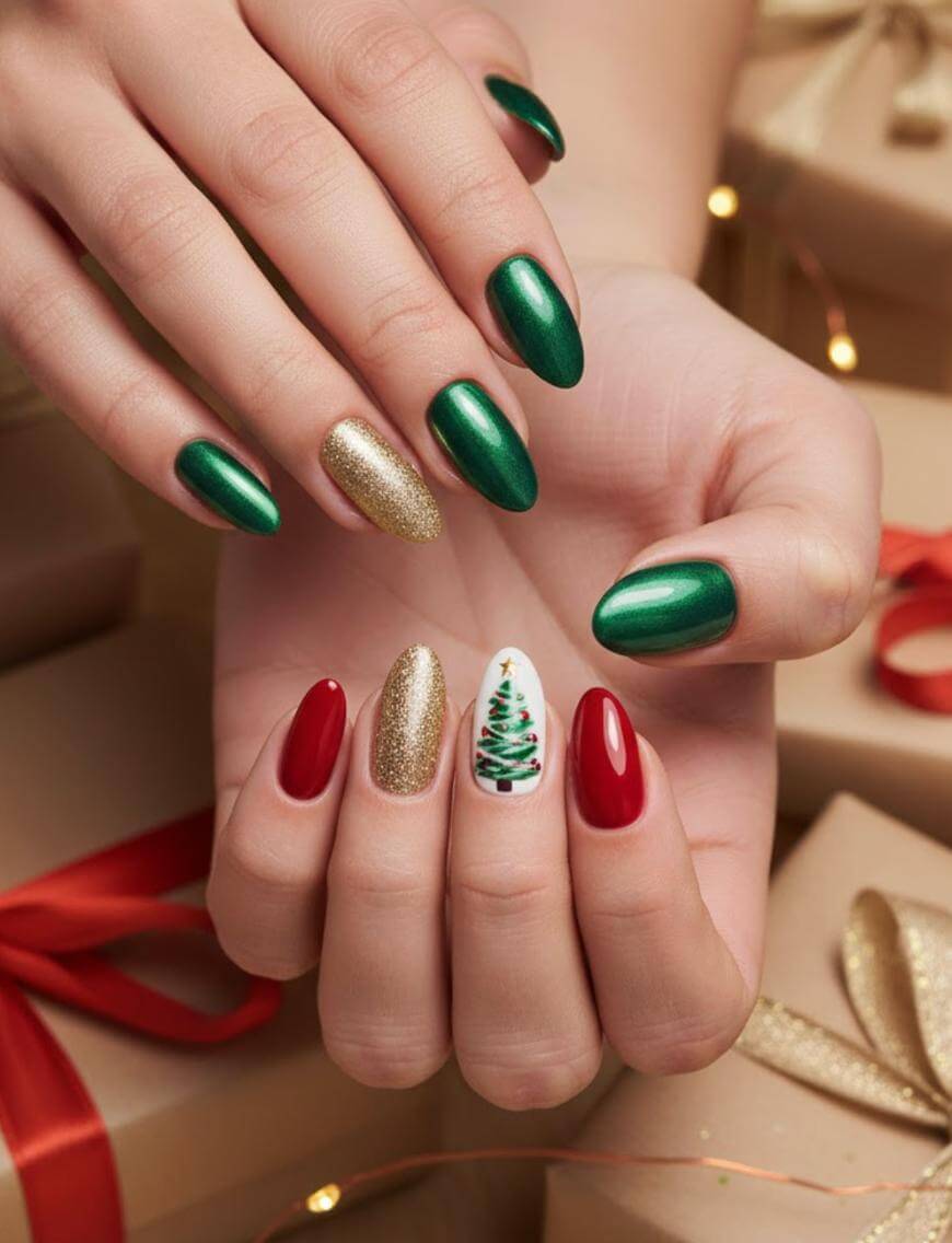 Visible Visual Idea Visible Visual Idea β Red and Green Christmas Nails 2026