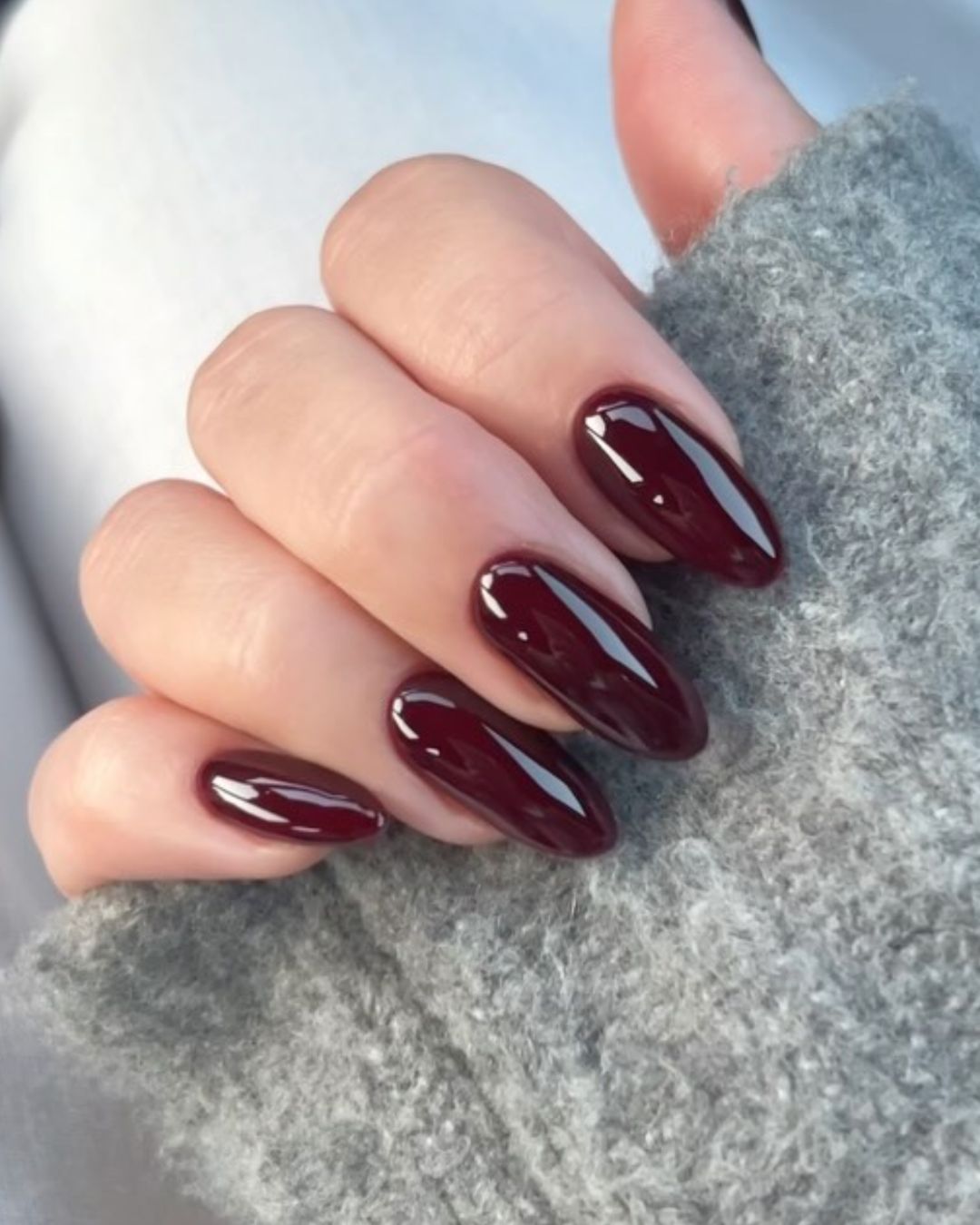 Deep Wine Red French Tips Visual Idea Deep Wine Red French Tips Visual Idea β Wine Christmas Nails 2026