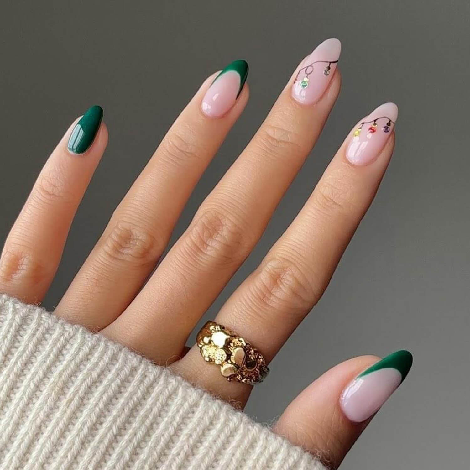 Nail Shape And Length E G Medium Almond Visual Idea — Minimalist Christmas Nails 2026