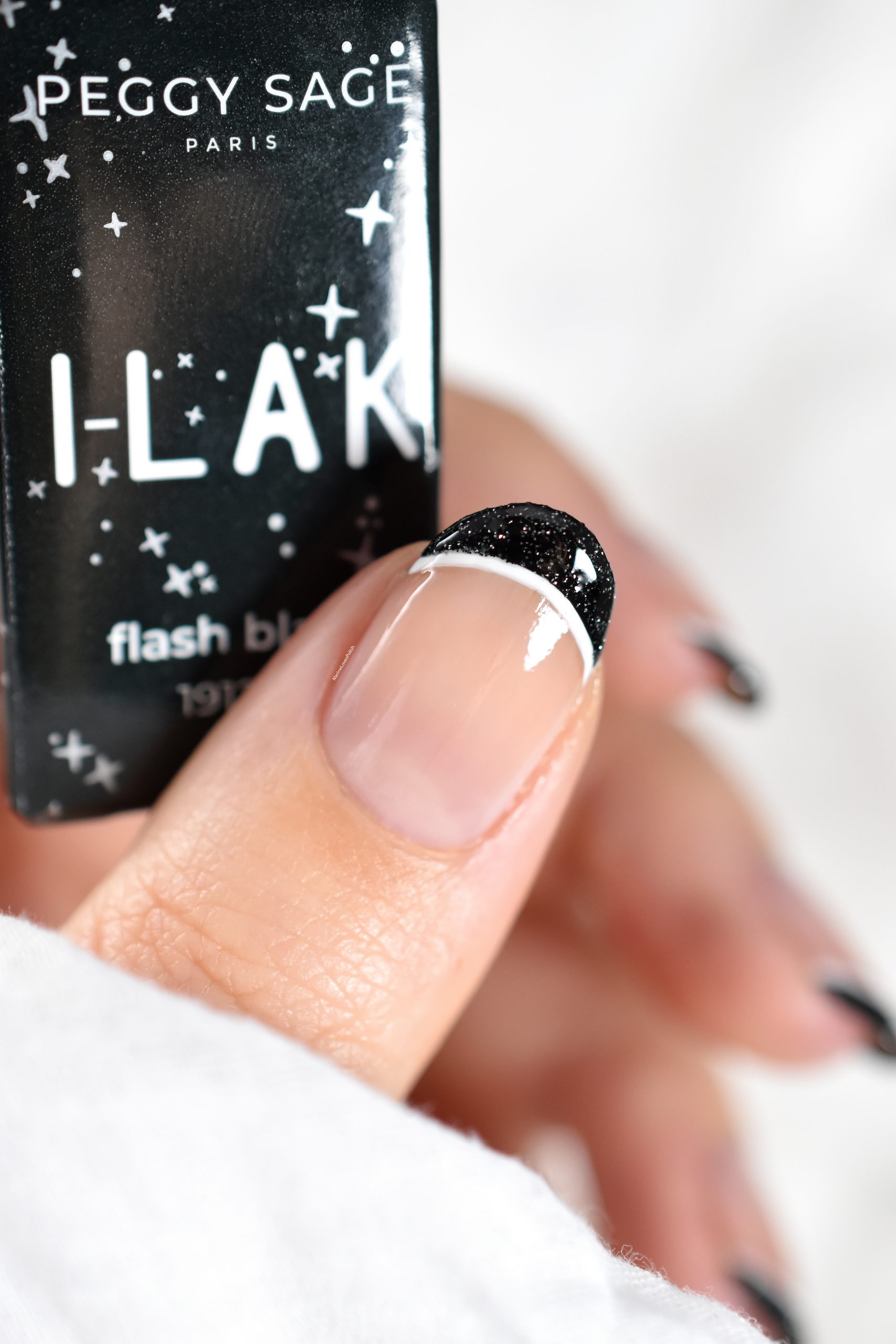 Short Rounded Square Black Glitter French Short Rounded Square Black Glitter French β New Years Nails 2027