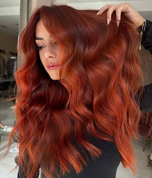 Mid-Back Rich Auburn With Vibrant Copper Highlights — Winter Auburn Hair Color