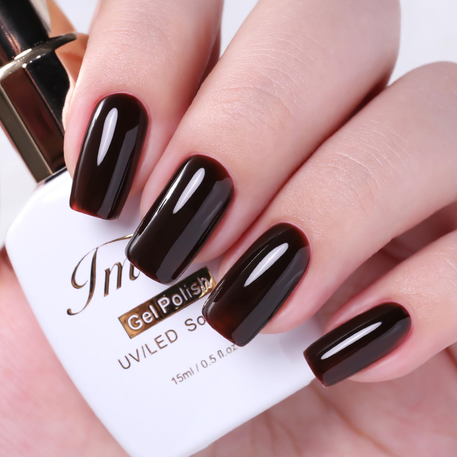 Medium Square Deep Dark Brown Gloss Medium Square Deep Dark Brown Gloss β Black Cherry Nails