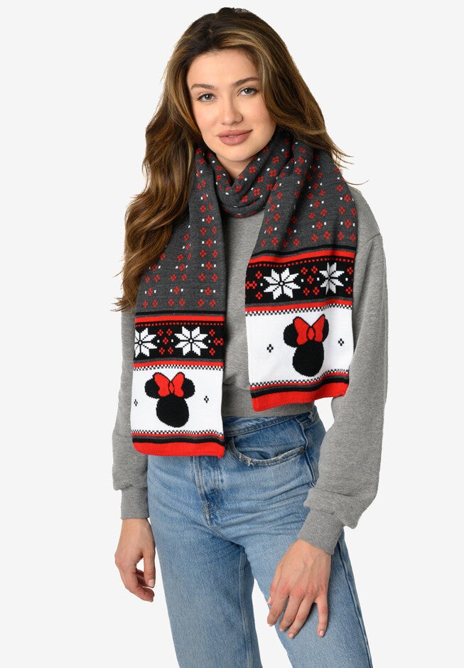 Minnie Mouse Knit Scarf with Crewneck Sweatshirt for Cozy Winter Style Minnie Mouse Knit Scarf with Crewneck Sweatshirt for Cozy Winter Style β Disney Winter Outfits
