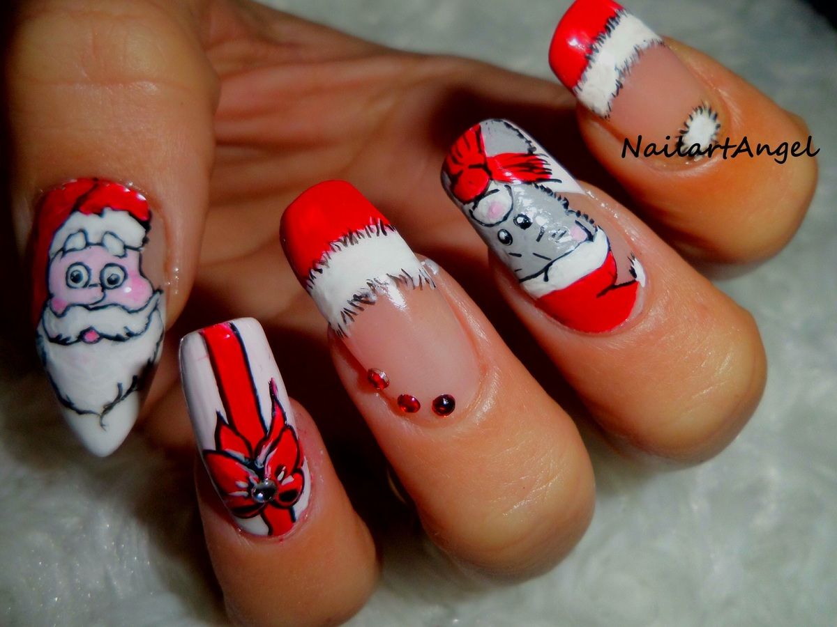 Medium Almond Visual Idea — Christmas Nails for Kids 2026