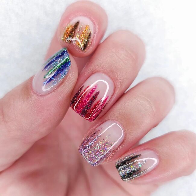 Glitter Visual Idea — Winter Nail Colors for Short Nails